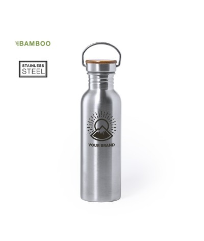Gourde acier inoxydable et bambou 800 ml