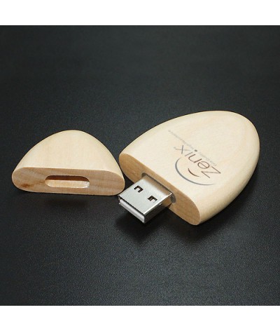 Clé usb galet en bois