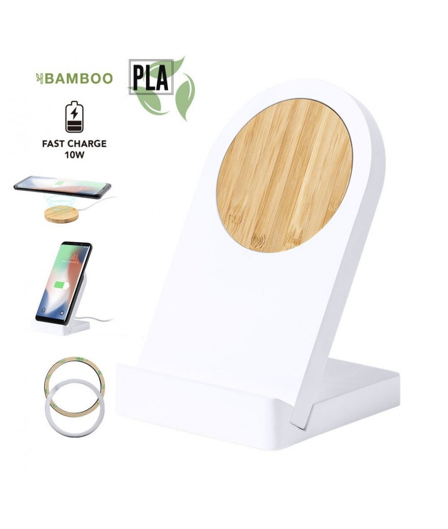 Chargeur à induction support PLA et bambou compostable 10W