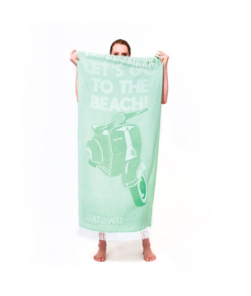 Serviette plage coton recyclé certifiée seaqual