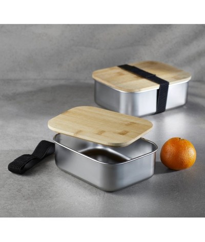 Lunch box acier inoxydable avec couvercle bambou