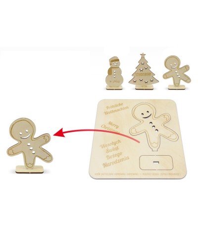 Carte de voeux en relief bois