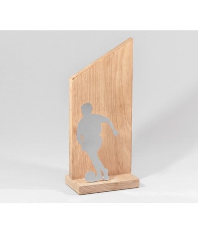 Trophée bois naturel avec détail acier