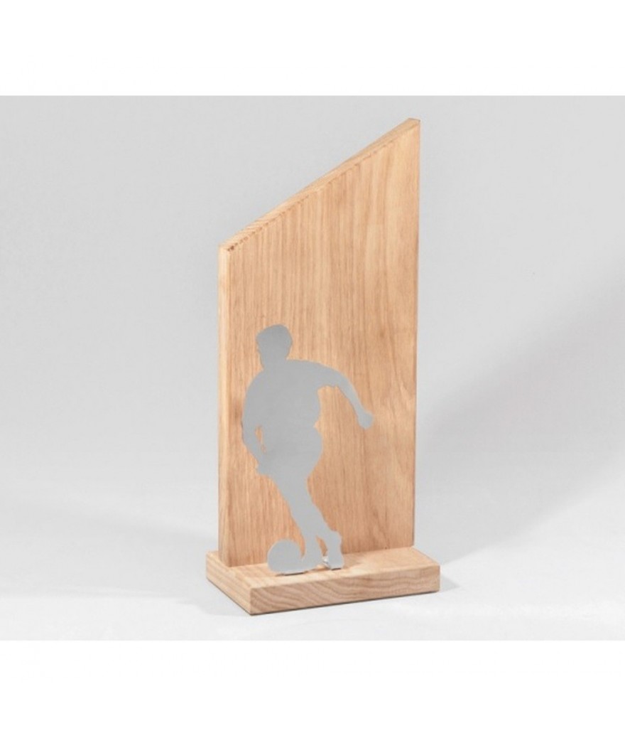 Trophée bois naturel avec détail acier
