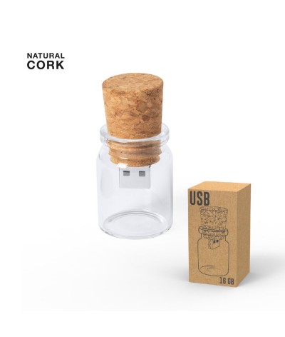 Clé USB liège & verre