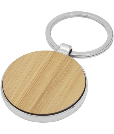 Porte-clés rond en bambou