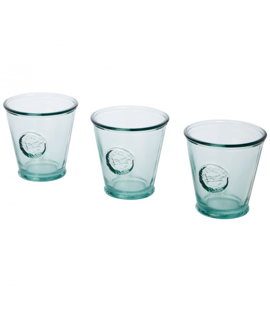 Tasse en verre recyclé 250 ml set de 3 pièces