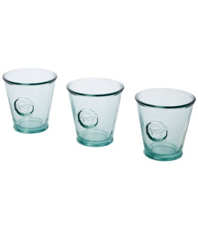 Tasse en verre recyclé 250 ml set de 3 pièces