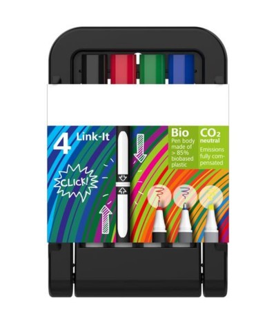 Stylo bille emboîtable plastique biosourcé (boîte de 4)