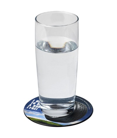 Sous-verre rond à base de plastique et pneu recyclés