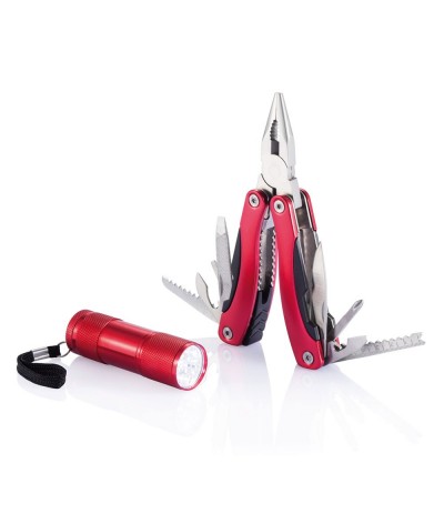 Outil 14 fonctions et mini torche en aluminium