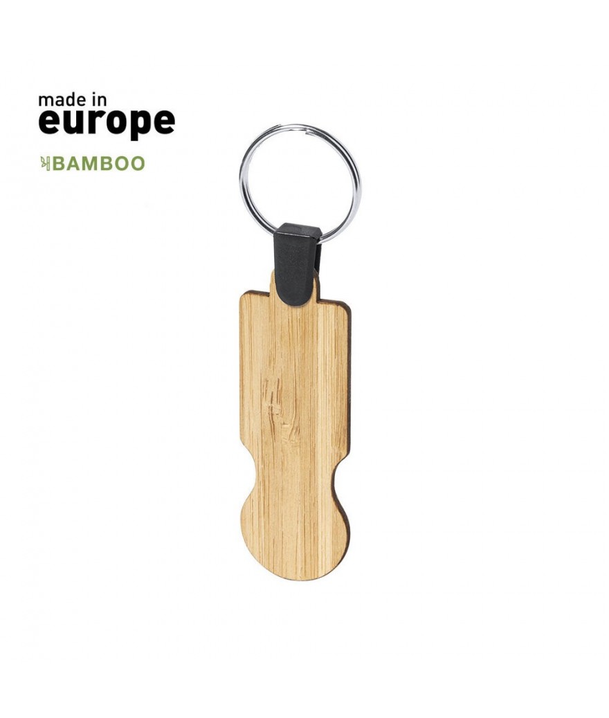 Porte-clés jeton bambou pour chariot - Made in Europe