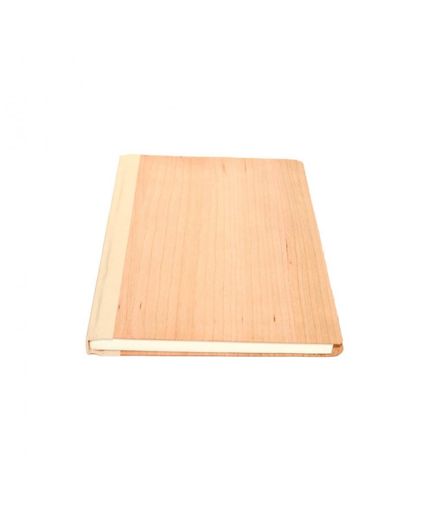 Cahier ou carnet reliure dos collé couverture bois - Made in France